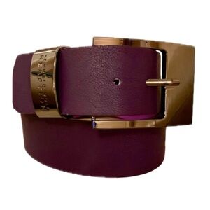 Kenneth Cole Reaction dark purple faux leather belt  EUC